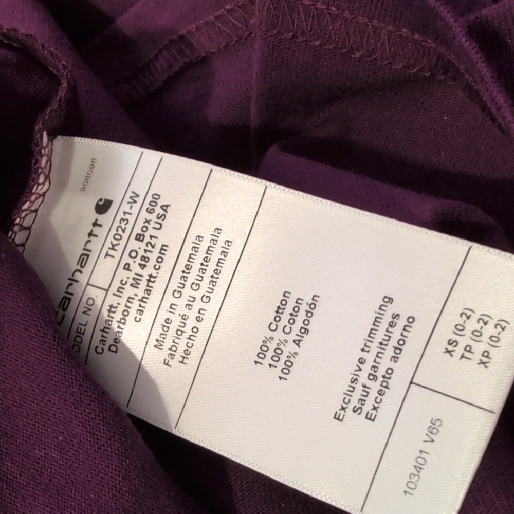 Carhartt Loose Fit Long Sleeve Graphic T-Shirt in Eggplant Women's Size XS - Picture 10 of 10